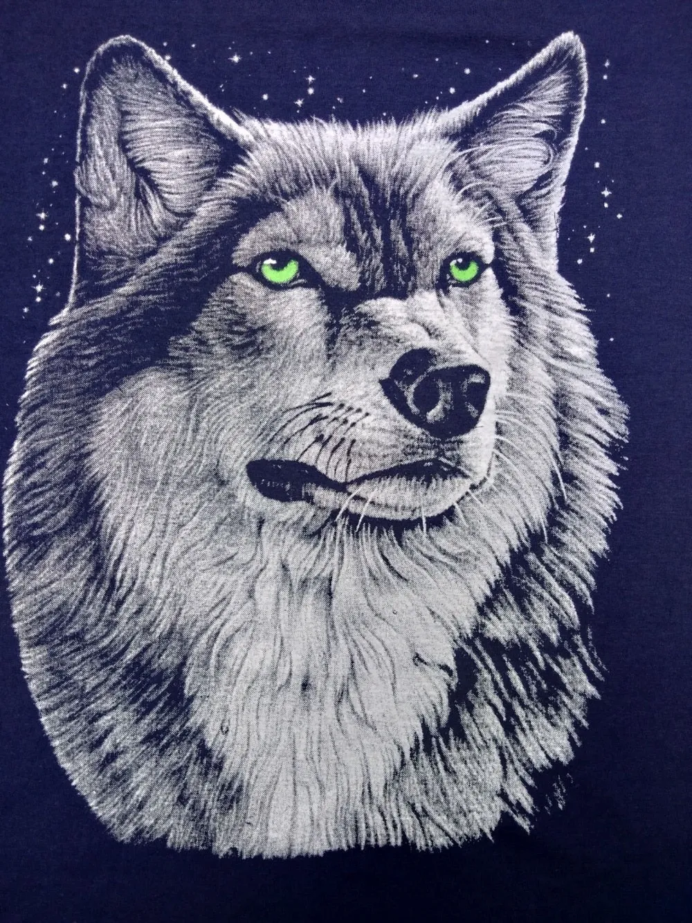 3D Wolf Head Man Round Collar Short Sleeve T-Shirt