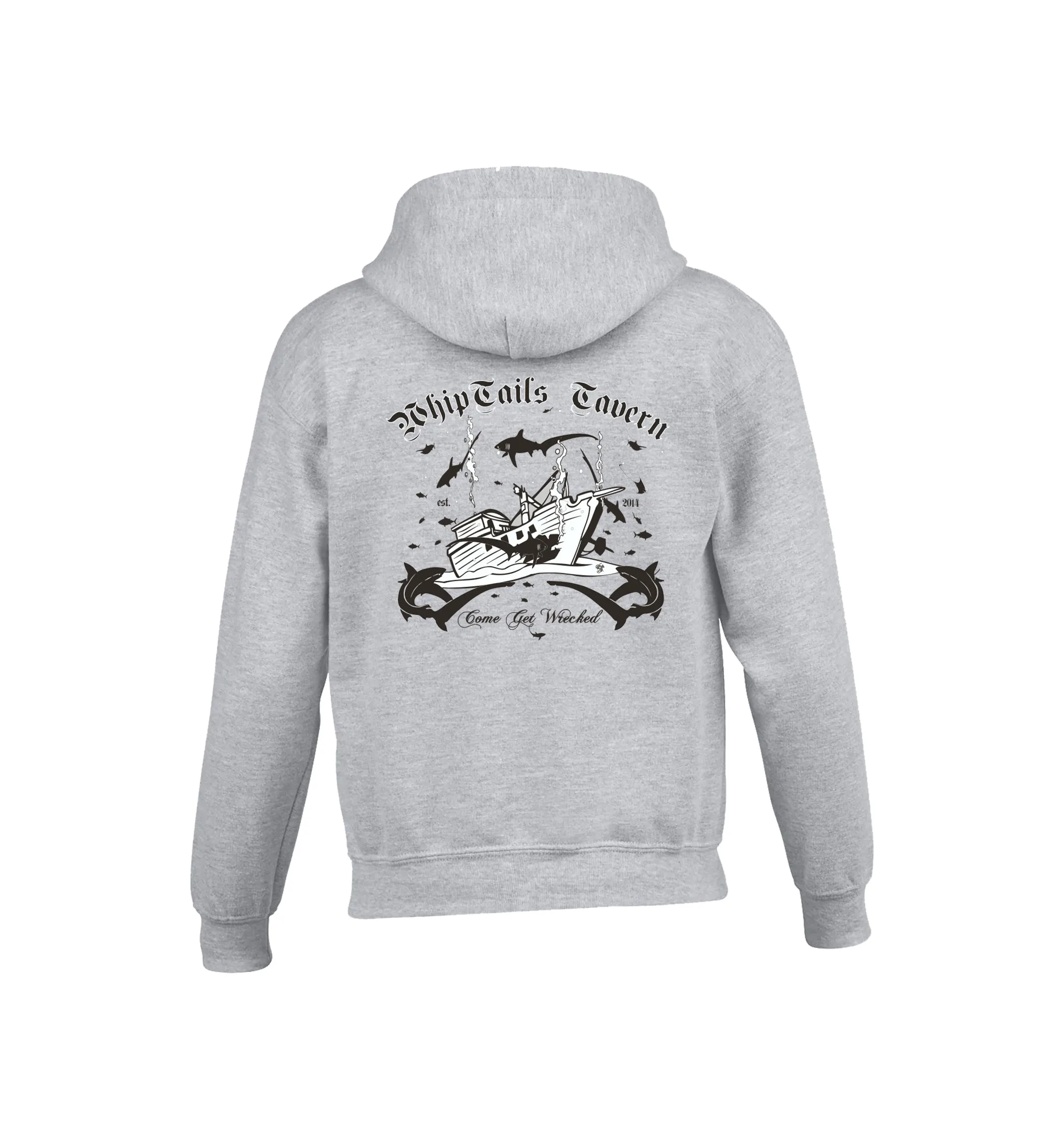 Adult Heather Gray Hoodie WhipTails Tavern