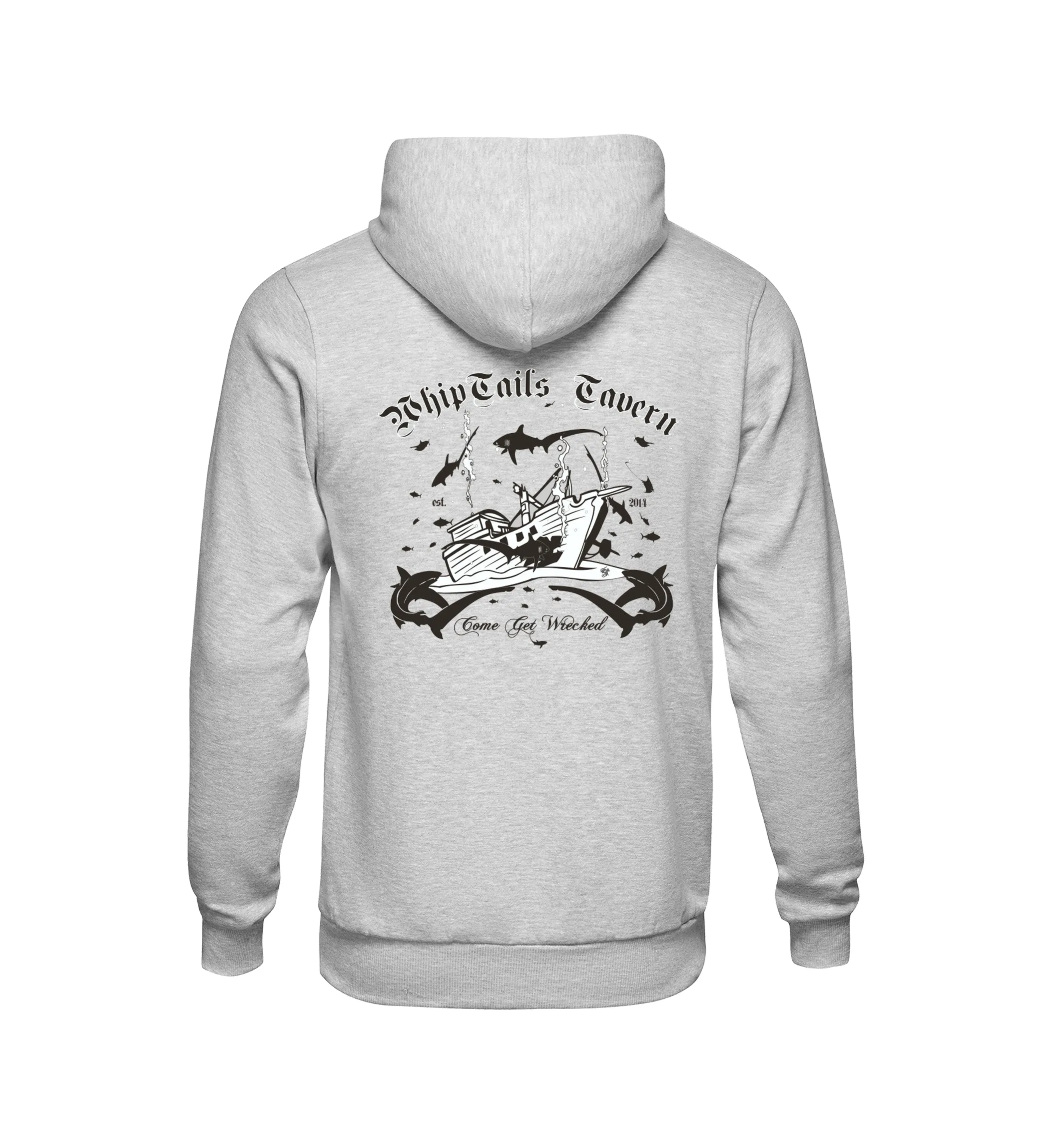 Adult Heather Gray Hoodie WhipTails Tavern