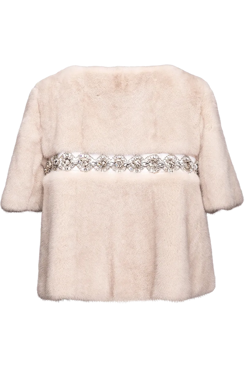 Beaded Evening Ranch Mink Fur Jacket