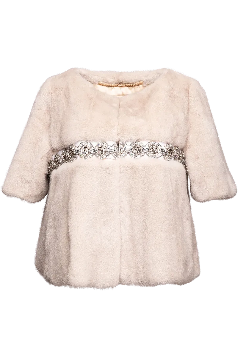 Beaded Evening Ranch Mink Fur Jacket