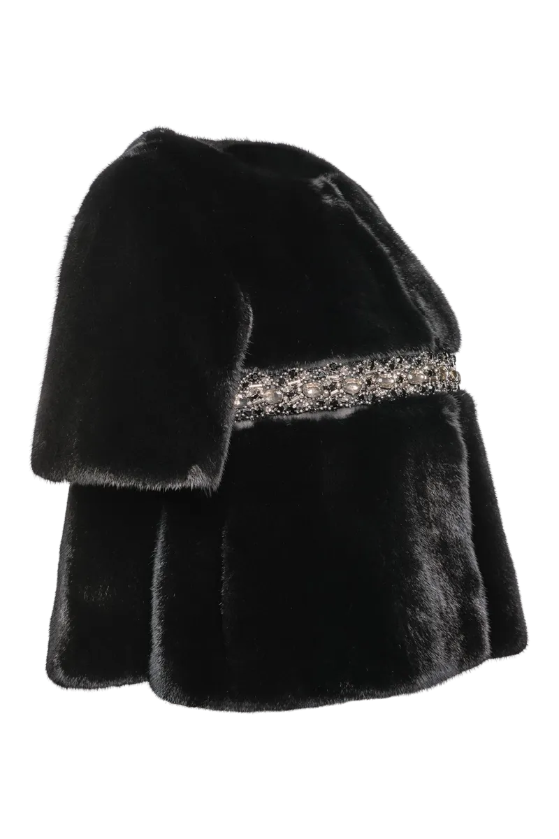 Beaded Evening Ranch Mink Fur Jacket