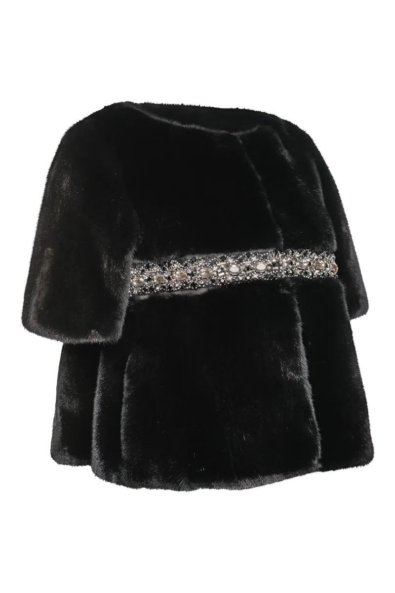 Beaded Evening Ranch Mink Fur Jacket