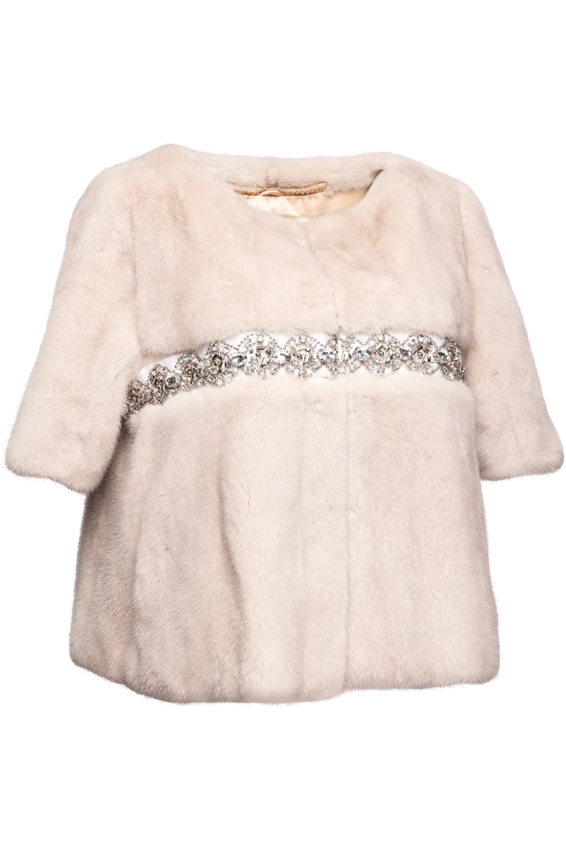 Beaded Evening Ranch Mink Fur Jacket