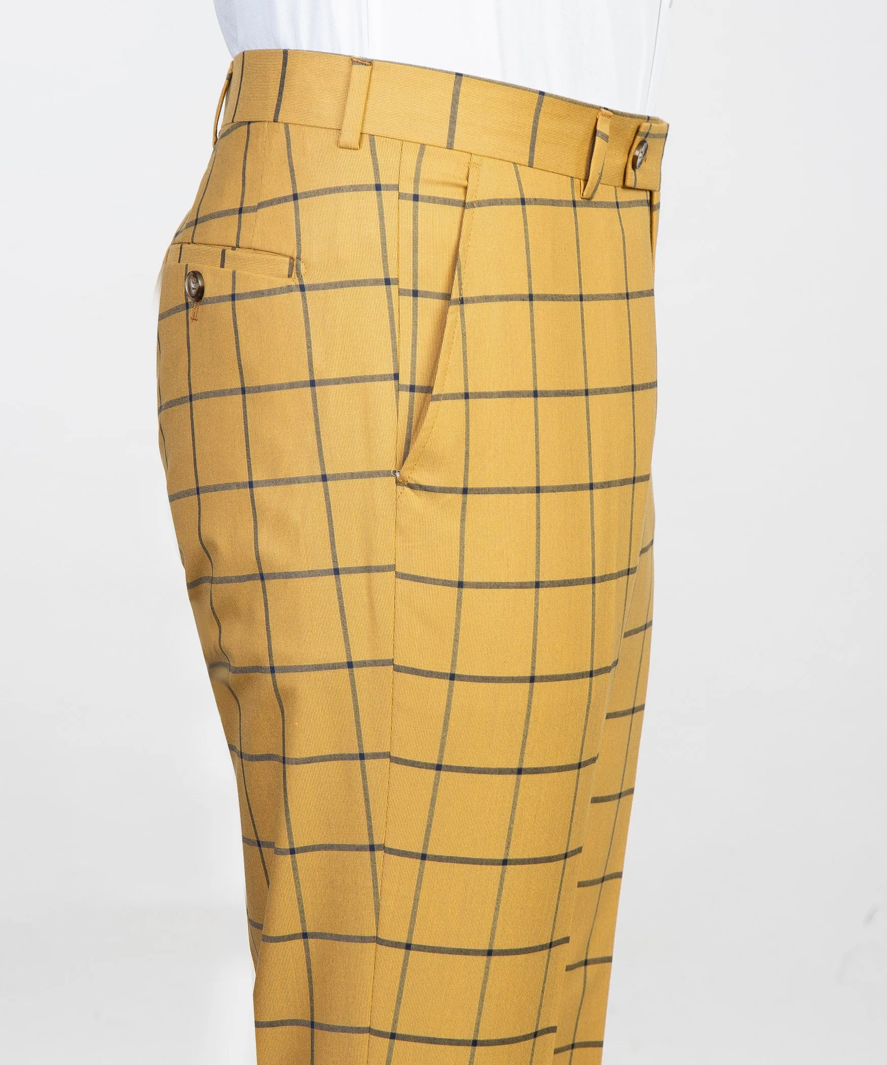 Belted Yellow Check Suit