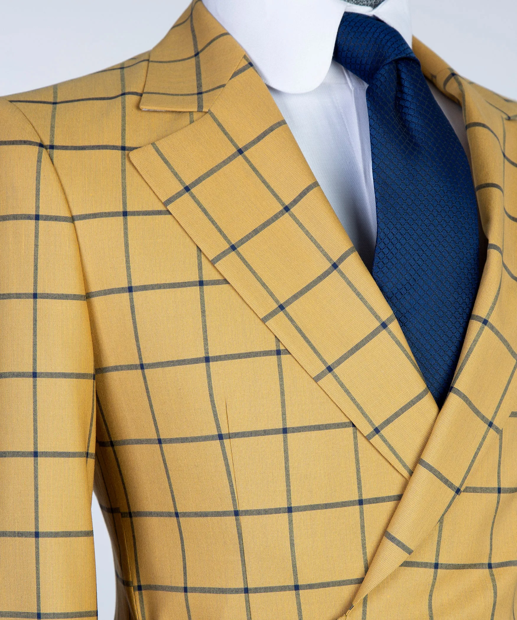 Belted Yellow Check Suit