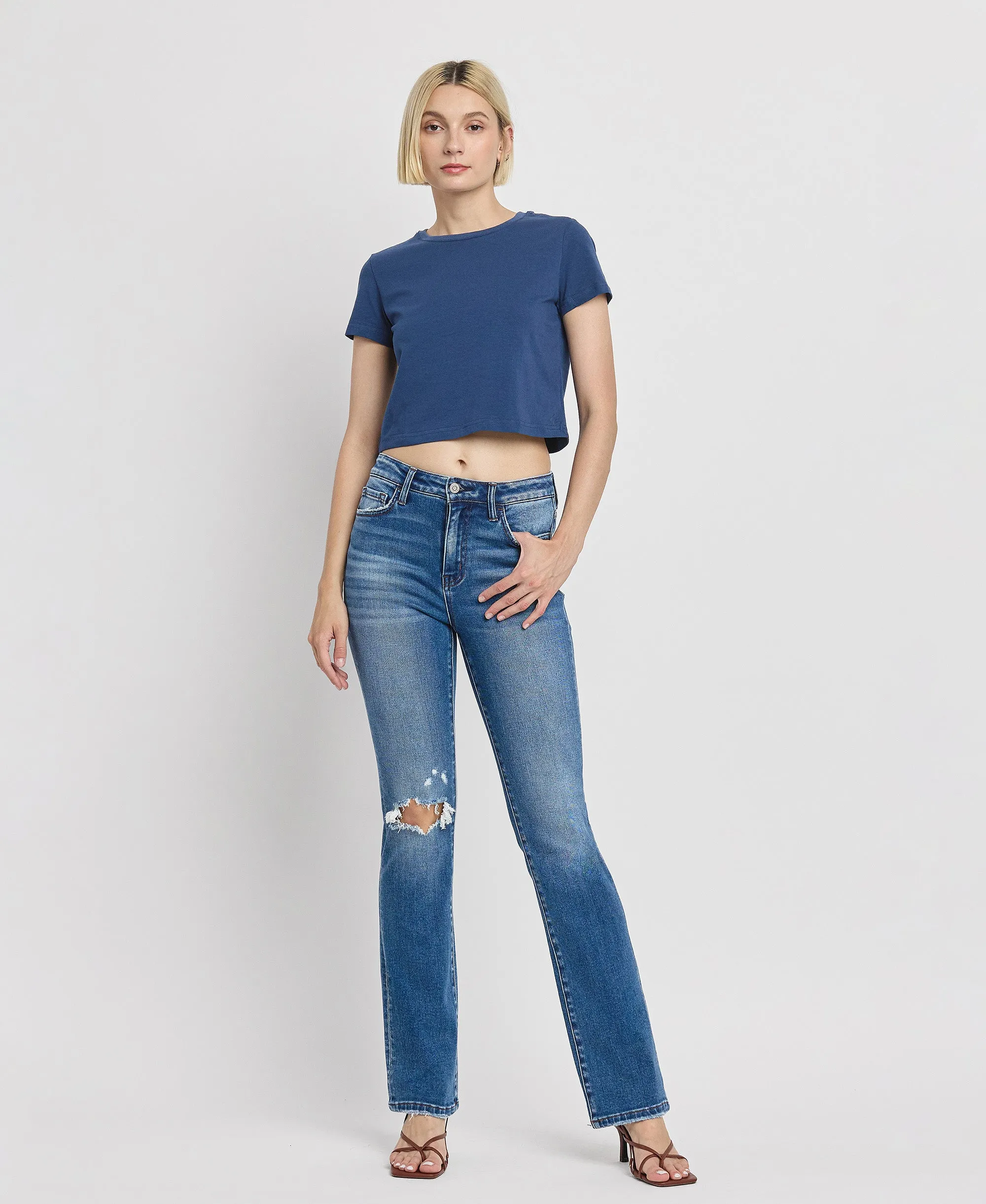 Bergenia - High Rise Bootcut Jeans