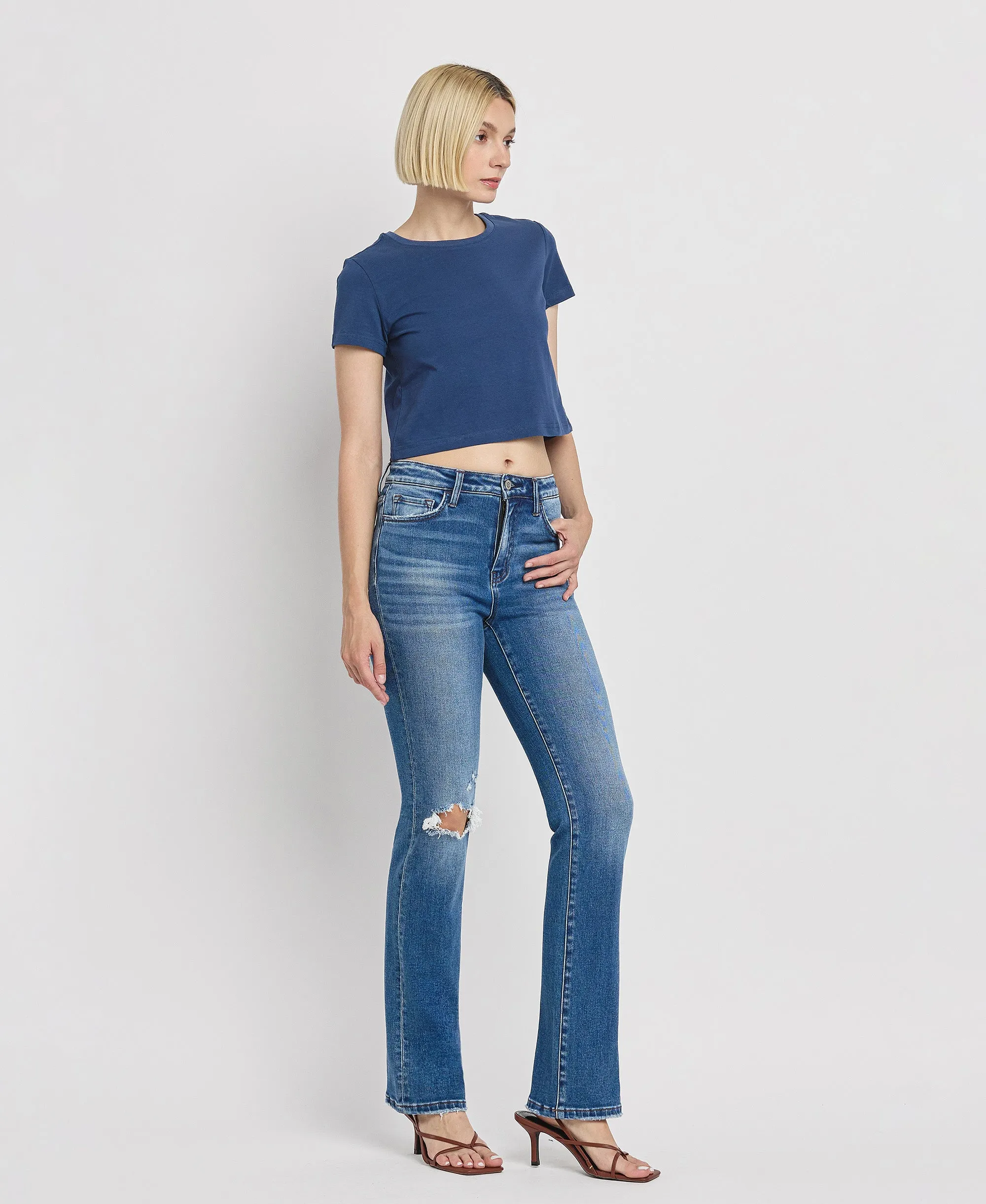 Bergenia - High Rise Bootcut Jeans