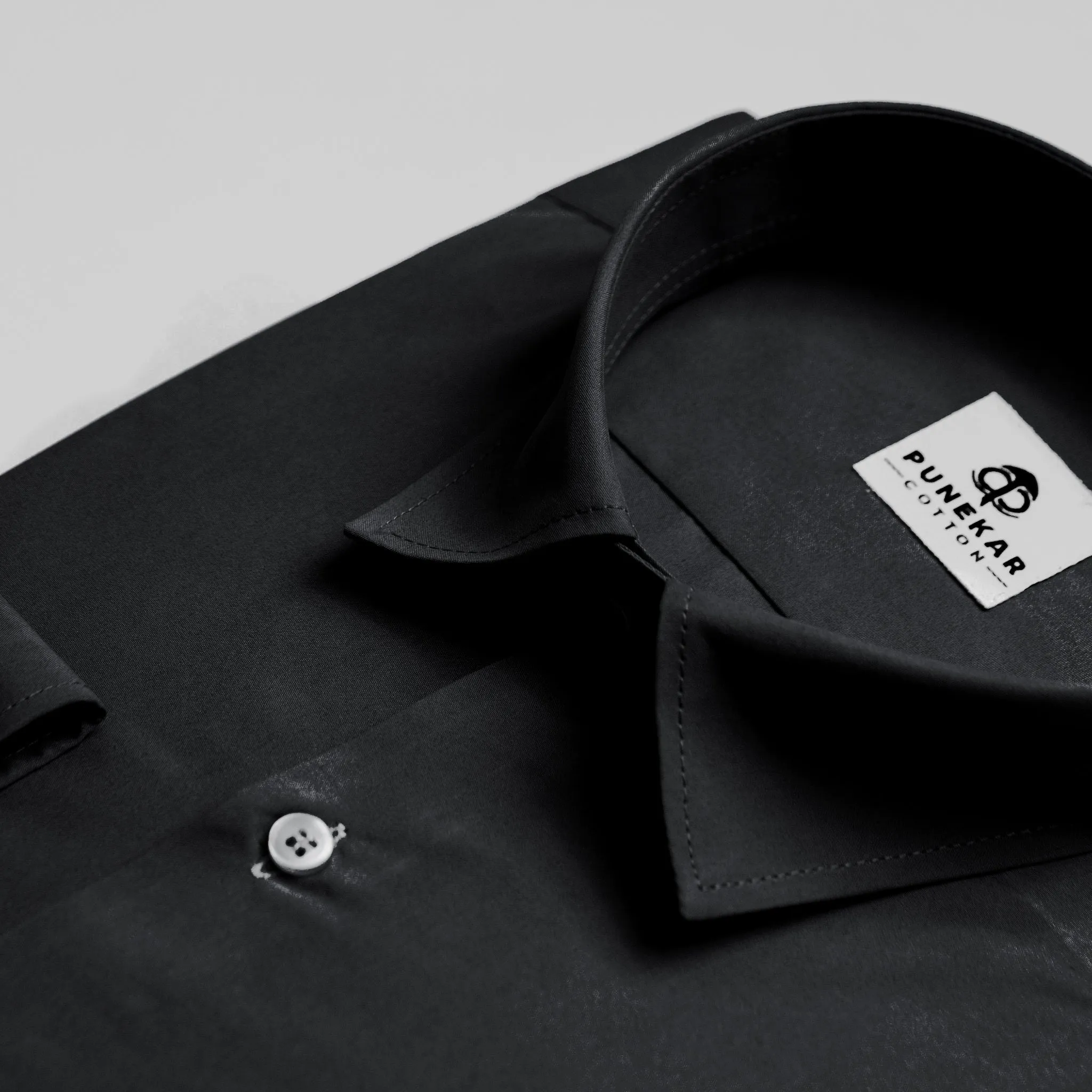 Black Color Lycra Twill Cotton Shirt For Men