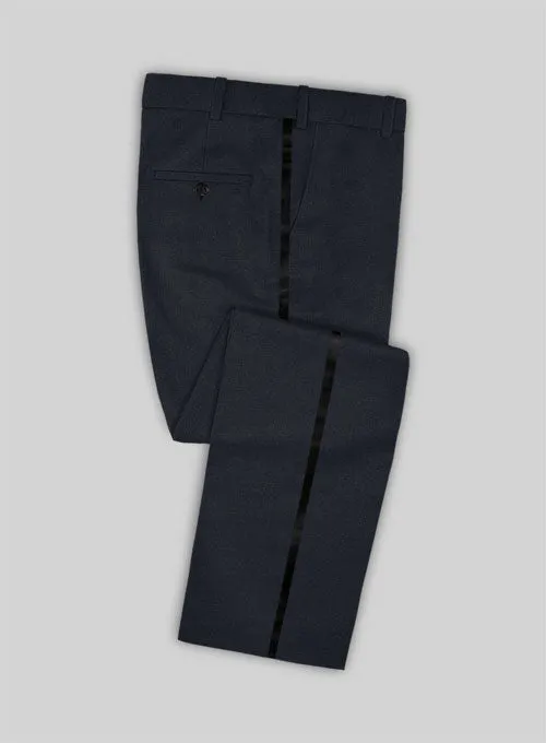 Blue Merino Wool Tuxedo Suit