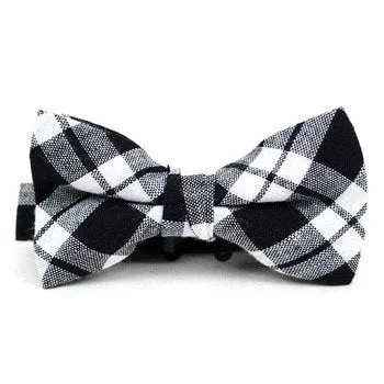 Boy's Suspender Clip-on Plaid Ivy Hat & Matching Bow Tie Set (4-7 Years