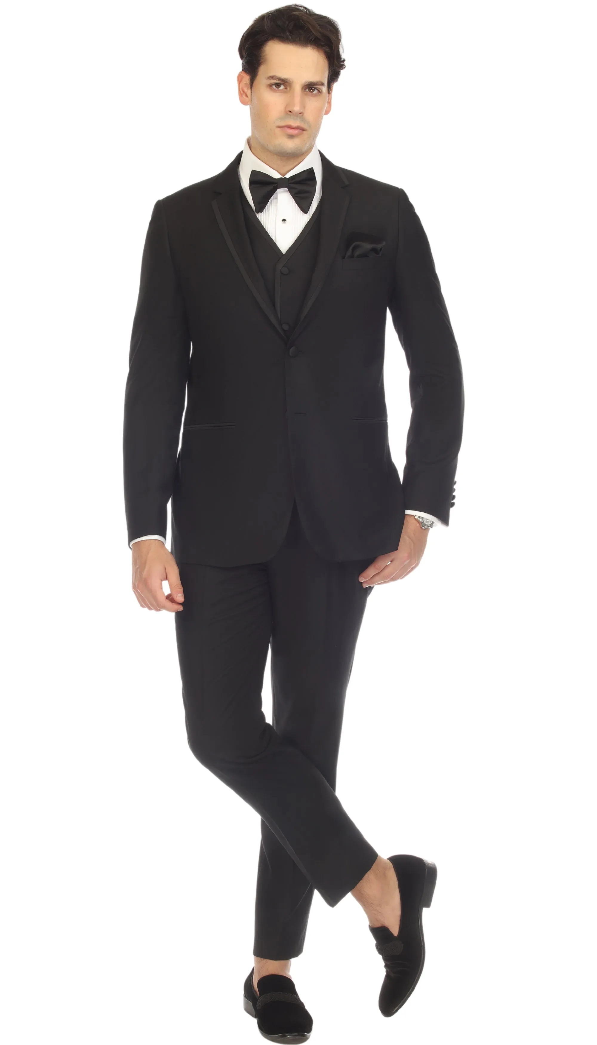 Celio Black Slim Fit Notch Lapel 2 Piece Tuxedo