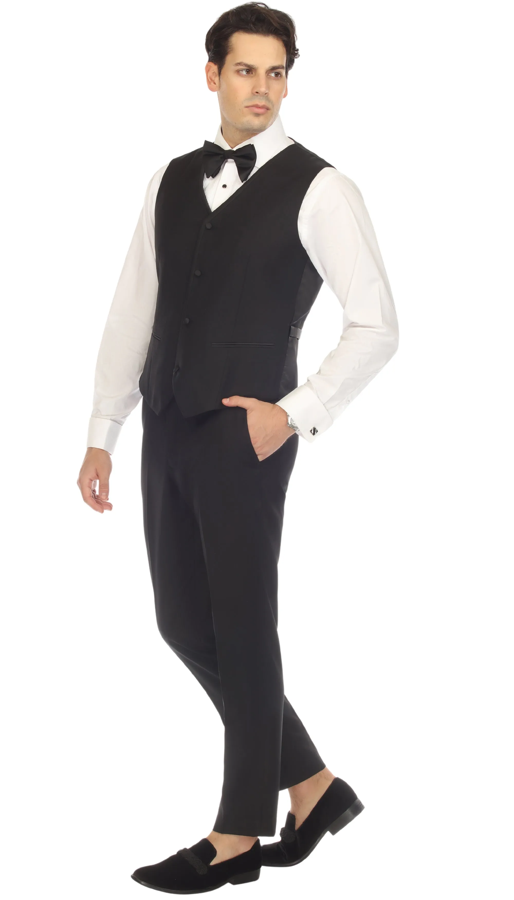 Celio Black Slim Fit Notch Lapel 2 Piece Tuxedo