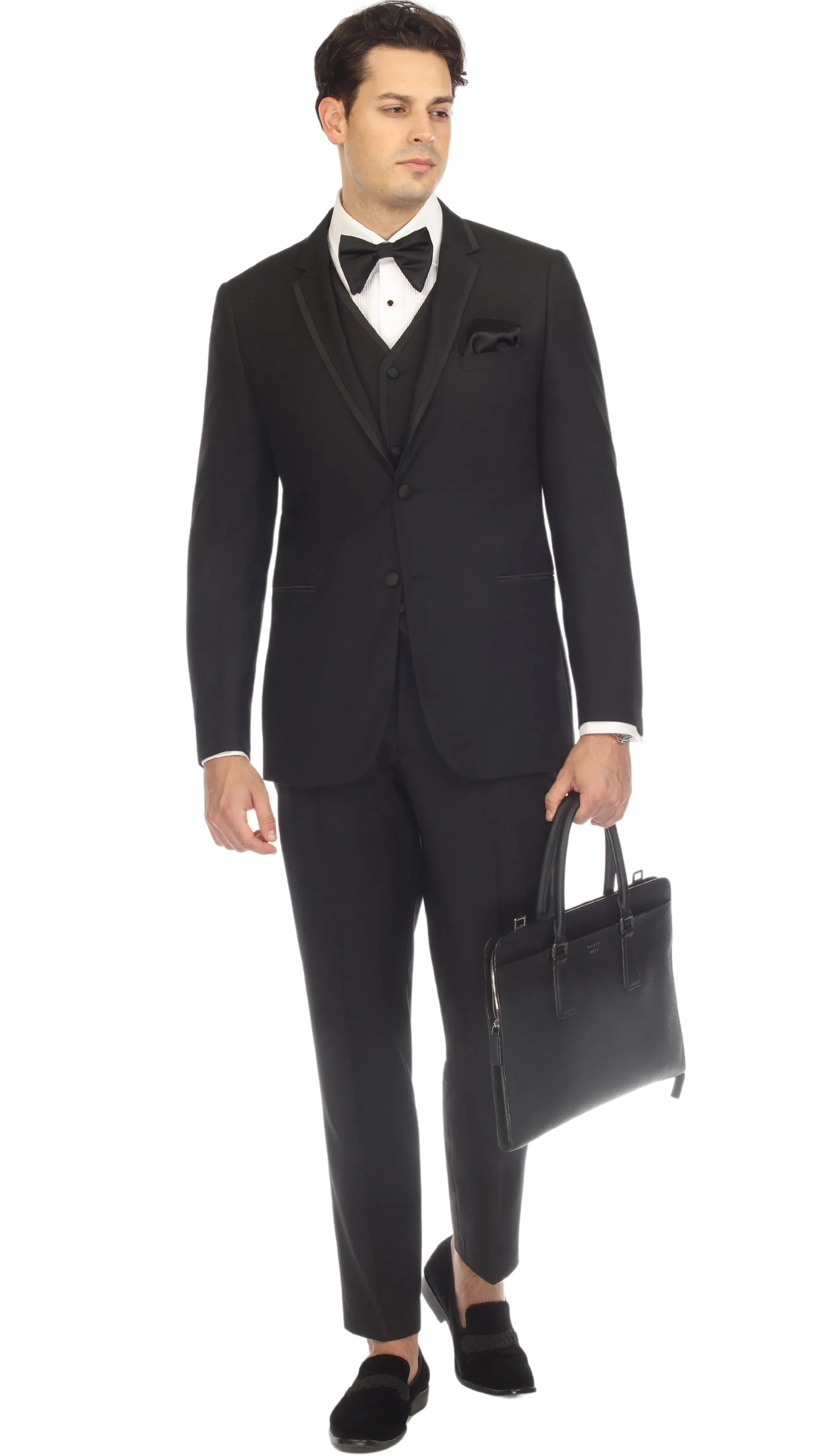 Celio Black Slim Fit Notch Lapel 2 Piece Tuxedo