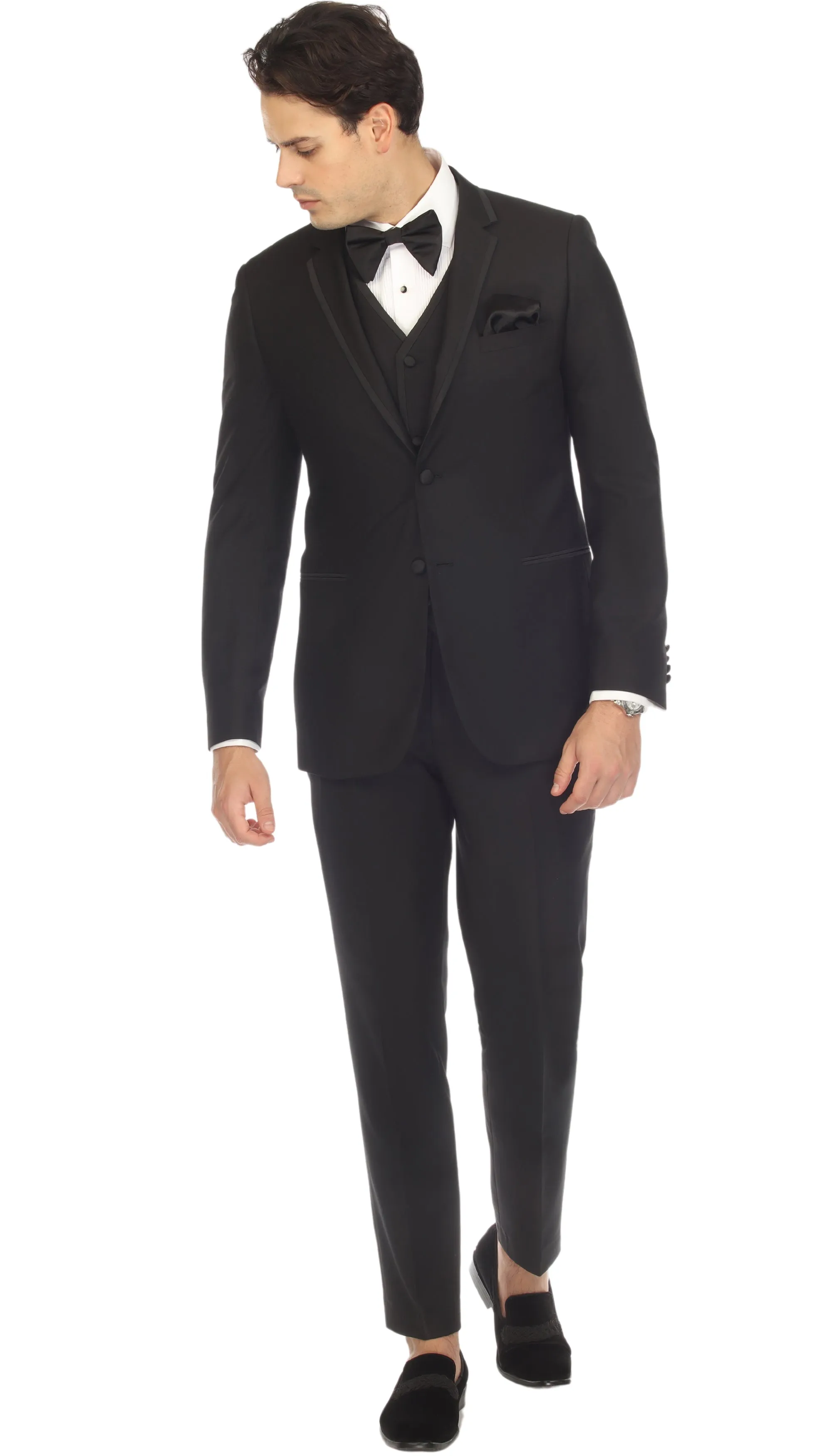 Celio Black Slim Fit Notch Lapel 2 Piece Tuxedo