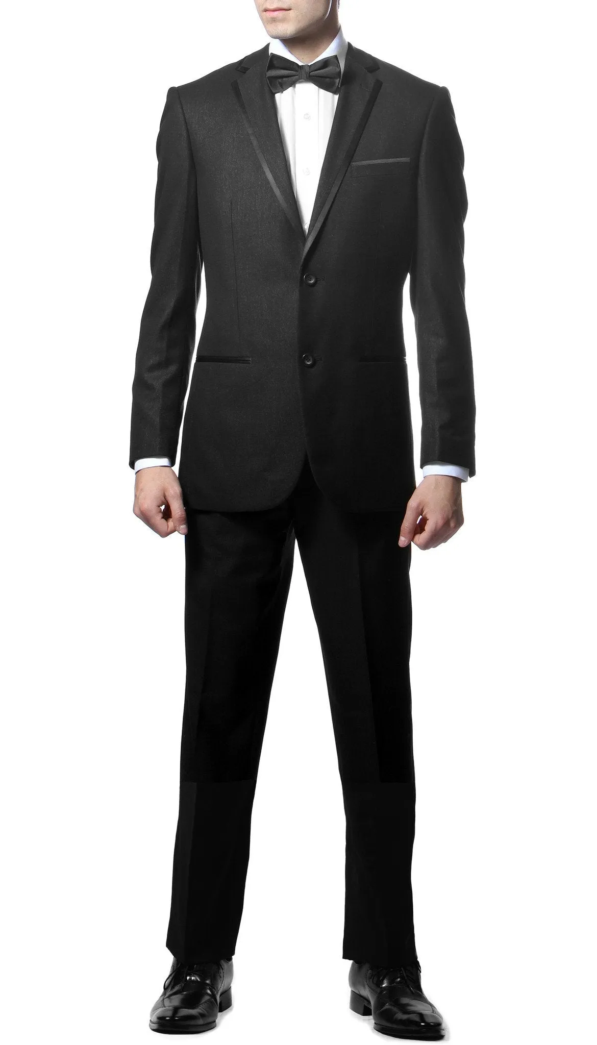 Celio Black Slim Fit Notch Lapel 2 Piece Tuxedo