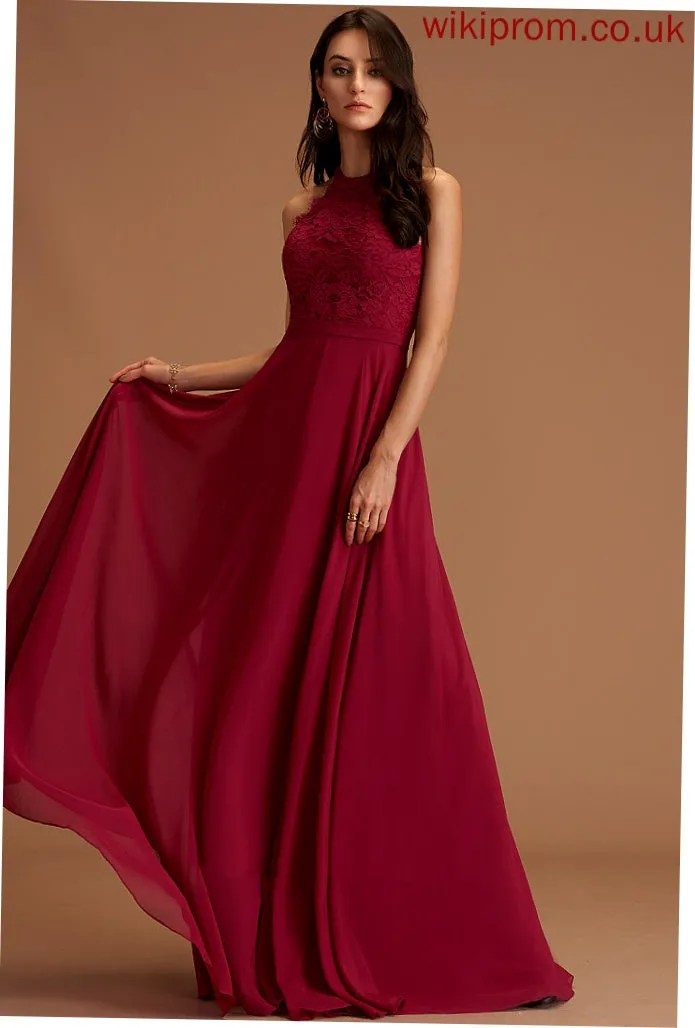 Chiffon Formal Dresses Camille Neck Round Dresses A-line