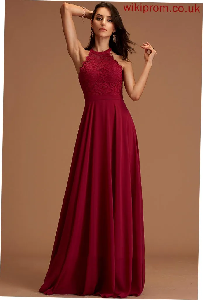 Chiffon Formal Dresses Camille Neck Round Dresses A-line