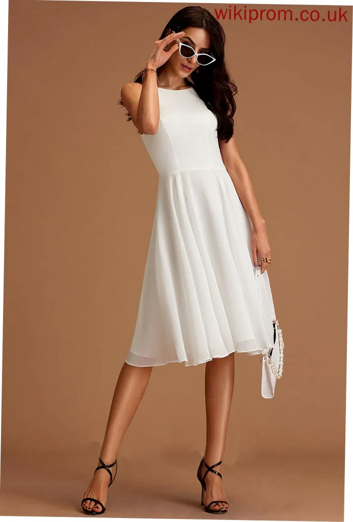 Chiffon Neck Round Formal Dresses Mariah A-line Dresses