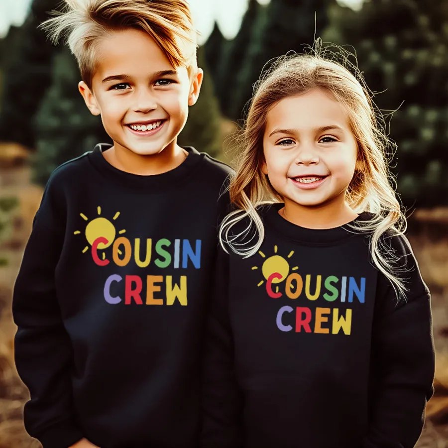 Cousin Crew Sun Matching Black Sweatshirts