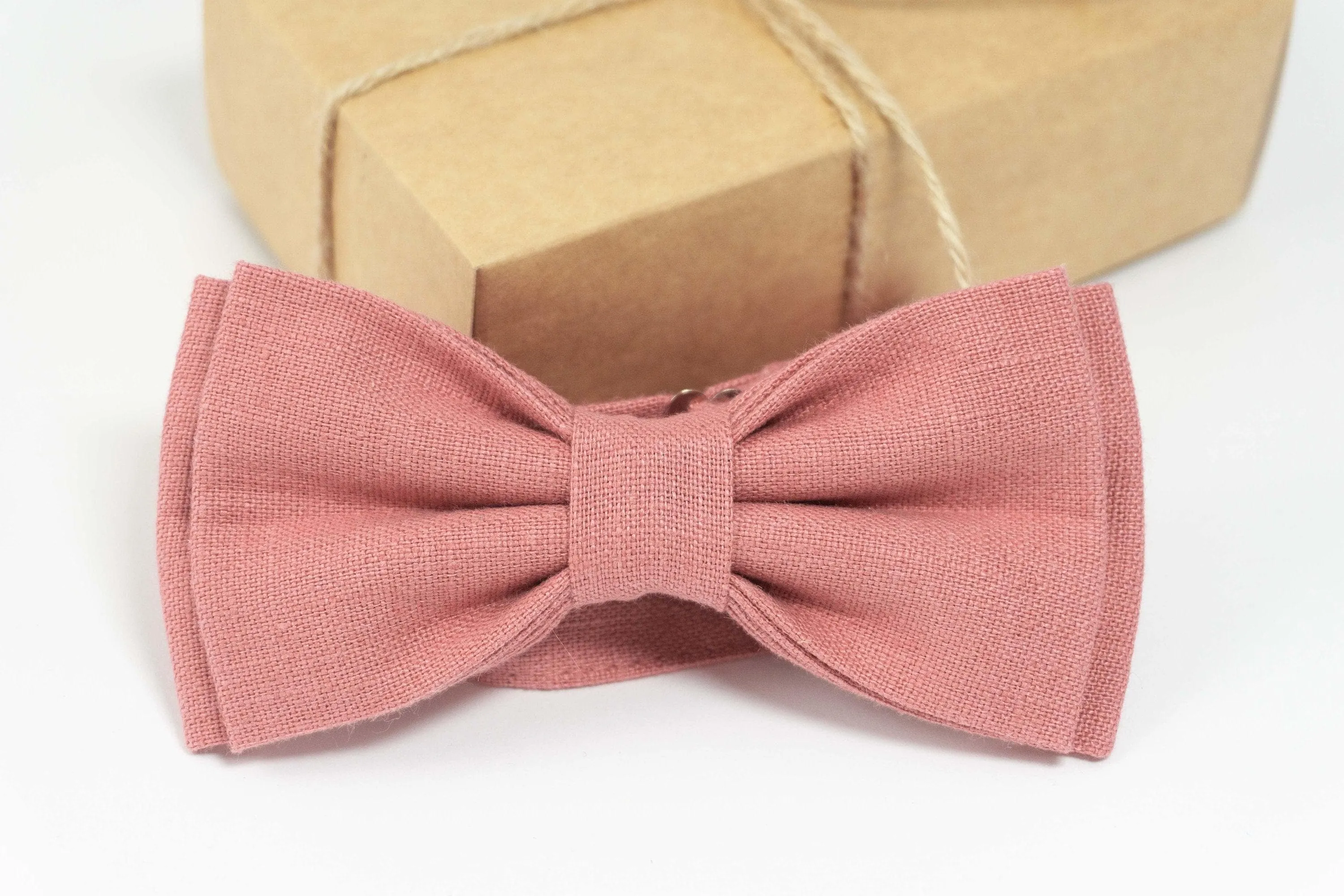 Dark Pink Bow Tie and Pocket Square Set - Stylish Men's Accessory