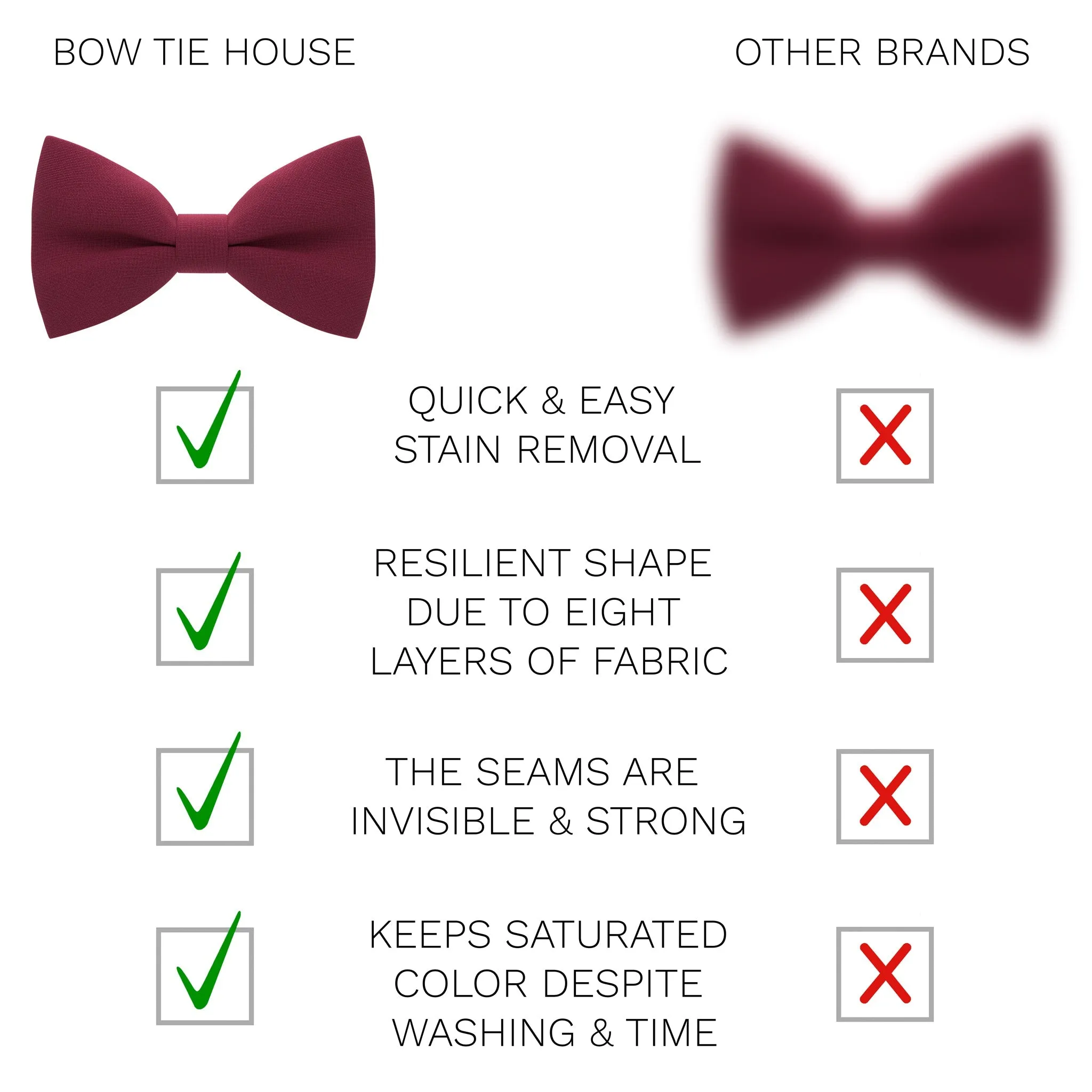 Deep Red Bow Tie with Handkerchief Set