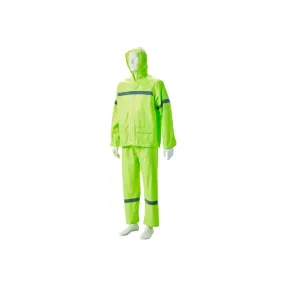 DROMEX LIME GREEN RUBBERIZED RAIN SUIT WITH REFLECTIVE SIZE M