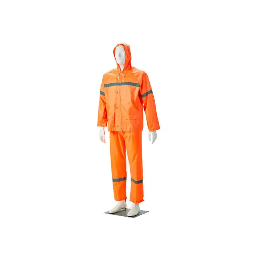 DROMEX RAIN SUIT RUBBERIZED REFL. TAPE  COLOUR-ORANGE 4XL