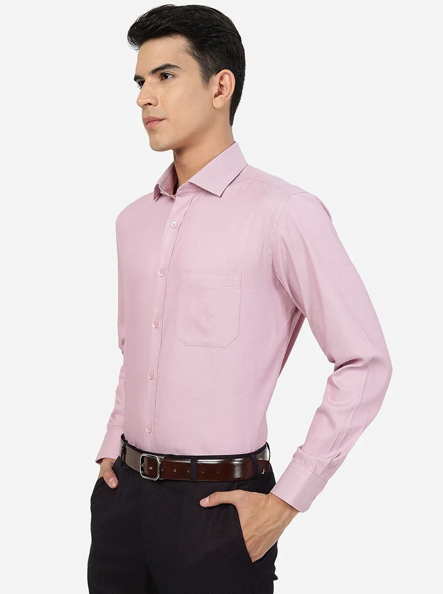 Dusty Pink Solid Slim Fit Formal Shirt | Greenfibre