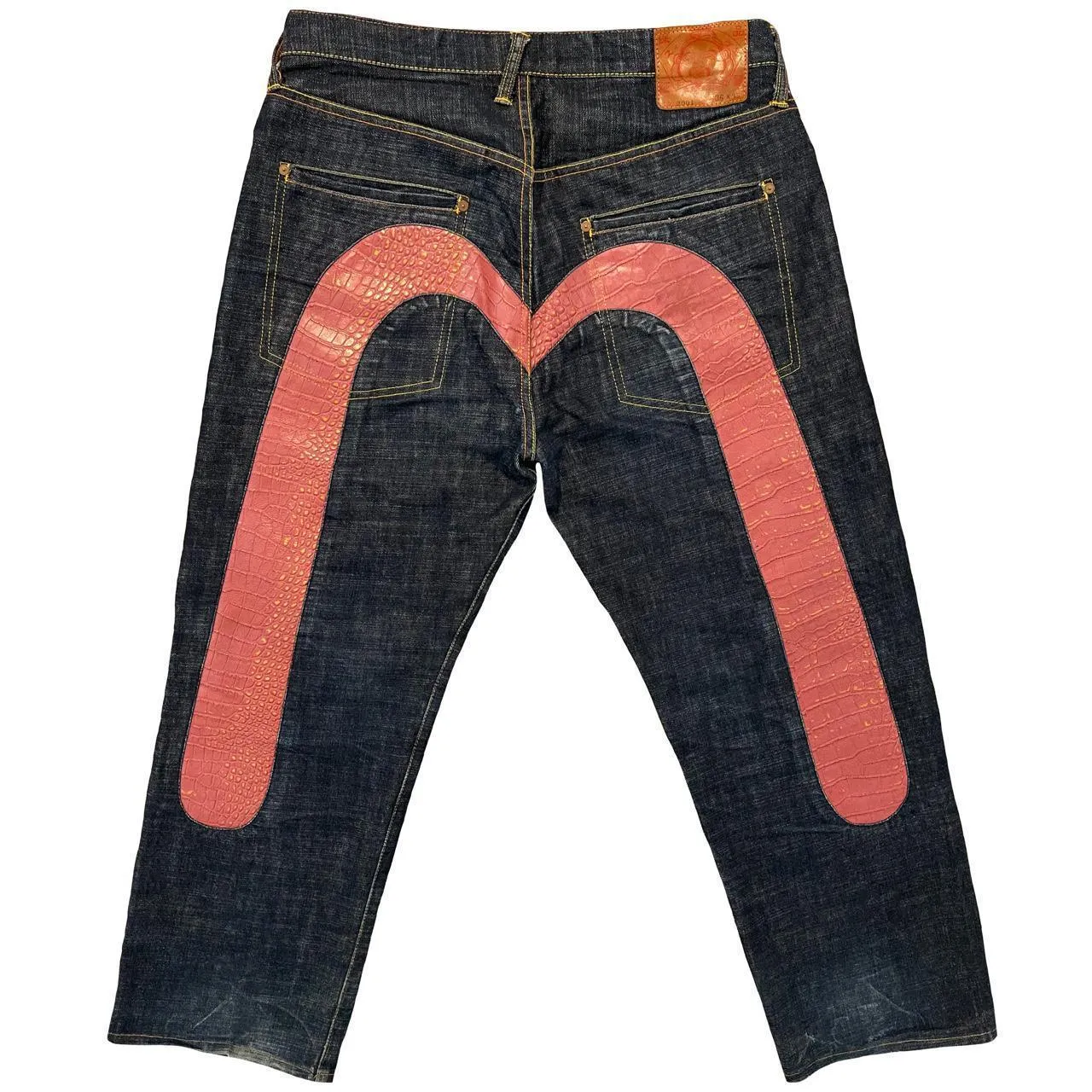 Evisu Pink Snakeskin Daicock Jeans