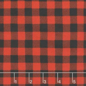 Flannel Gnomies - Plaid Black and Red Yardage