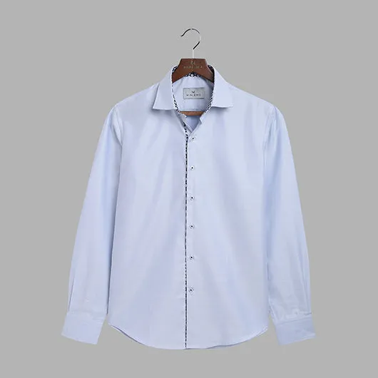 Flow Sky Blue Formal Shirt with Contrast Detailing