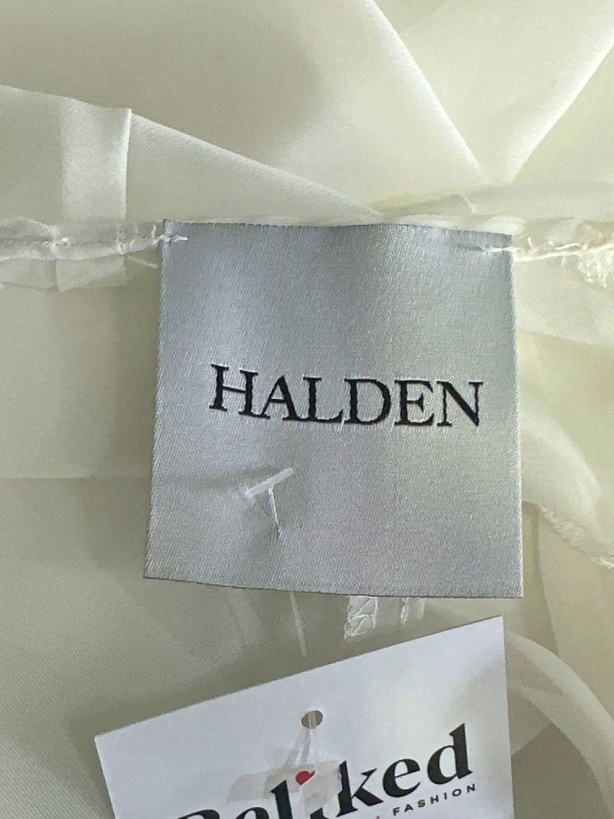 Halden White Sheer Cowl Neck Gown