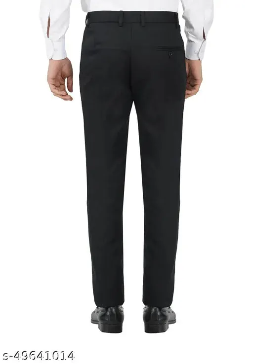 Haul Chic's Black Polyster Blend Formal Trouser