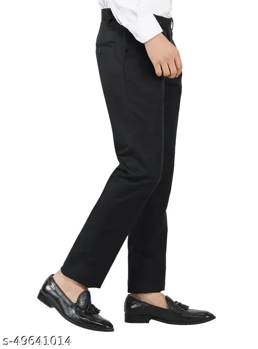 Haul Chic's Black Polyster Blend Formal Trouser