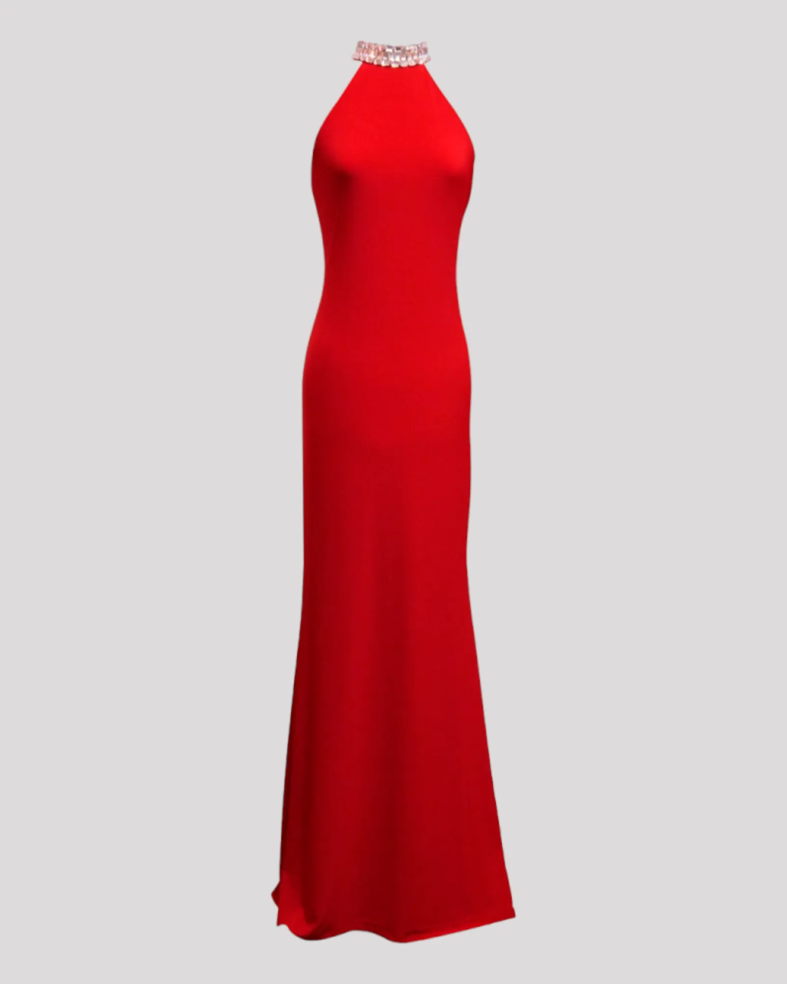 Hayley Crystal Halterneck Jersey Evening Dress