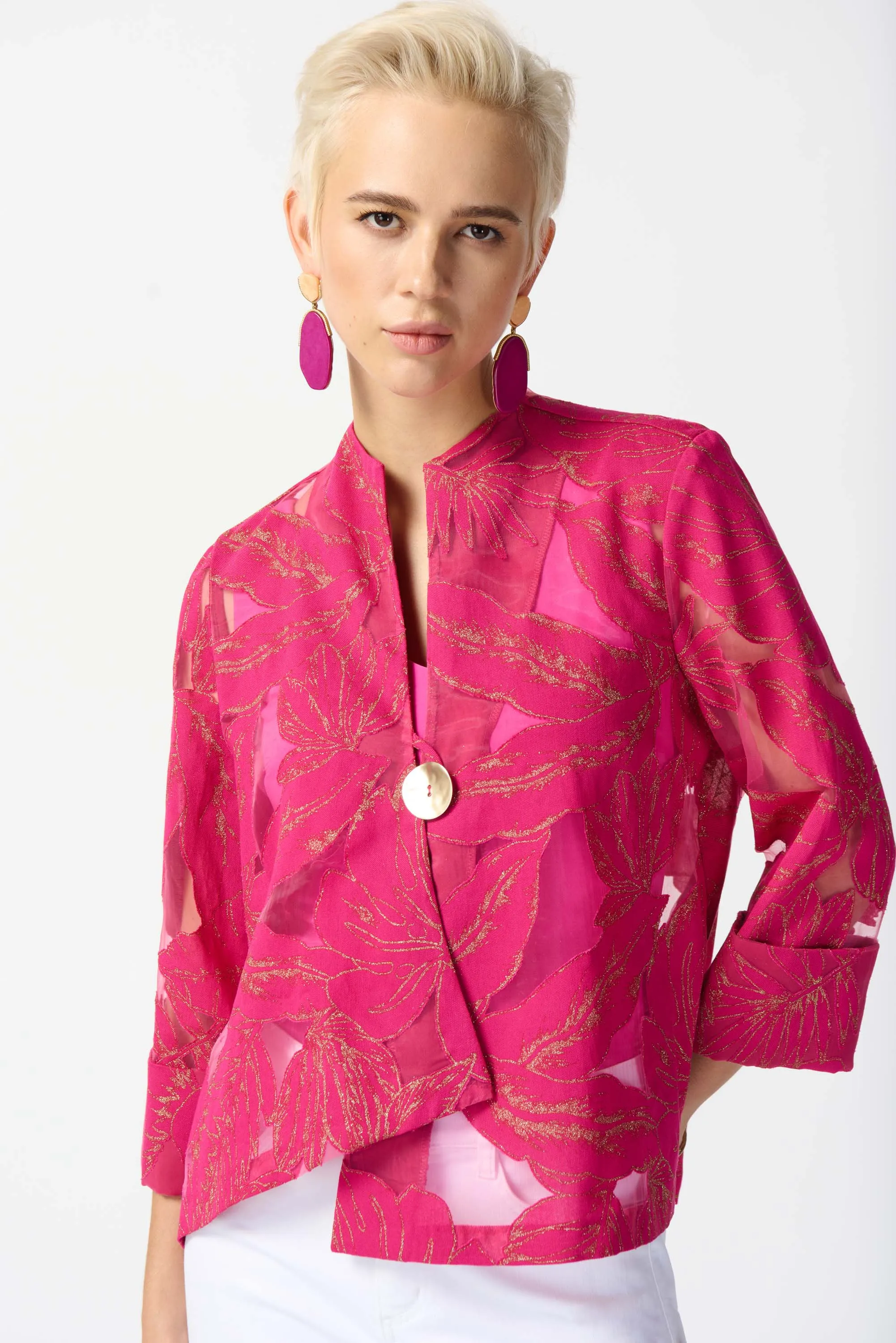 Joseph Ribkoff Swing Jacket 242219 - Pink/Gold