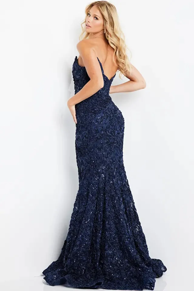 Jovani 09768 Fitted V-Neckline Mermaid Dress - Special Occasion/Curves