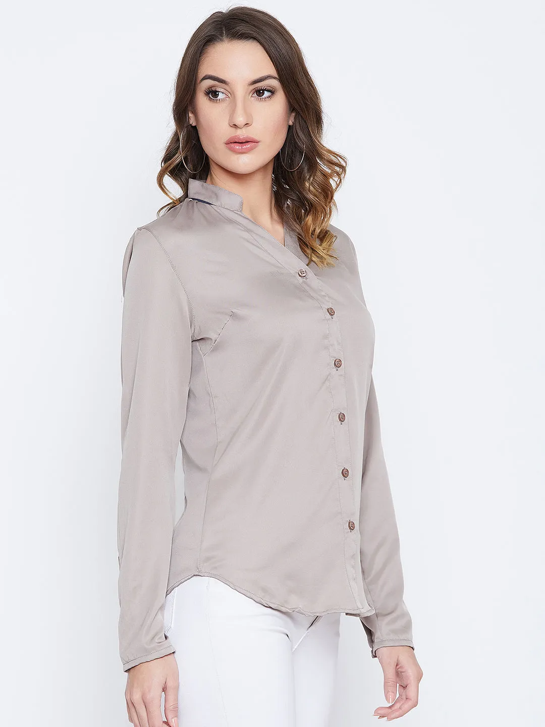 JUMP USA Women Beige Solid Casual Shirts