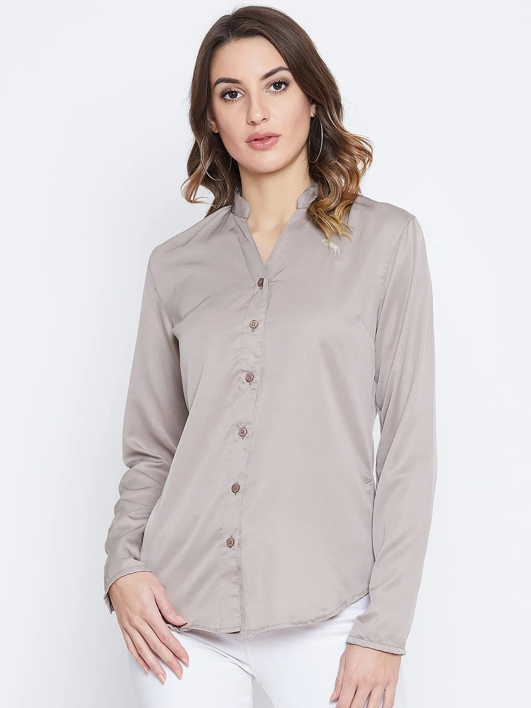 JUMP USA Women Beige Solid Casual Shirts