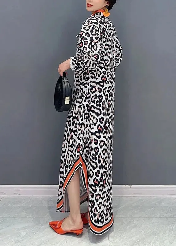 Leopard Chiffon Dresses Fall