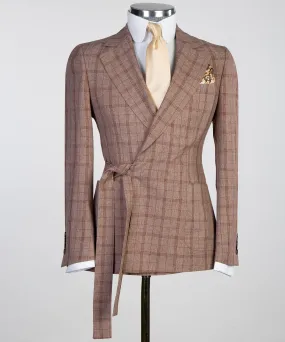 Light Belted Brown Suit