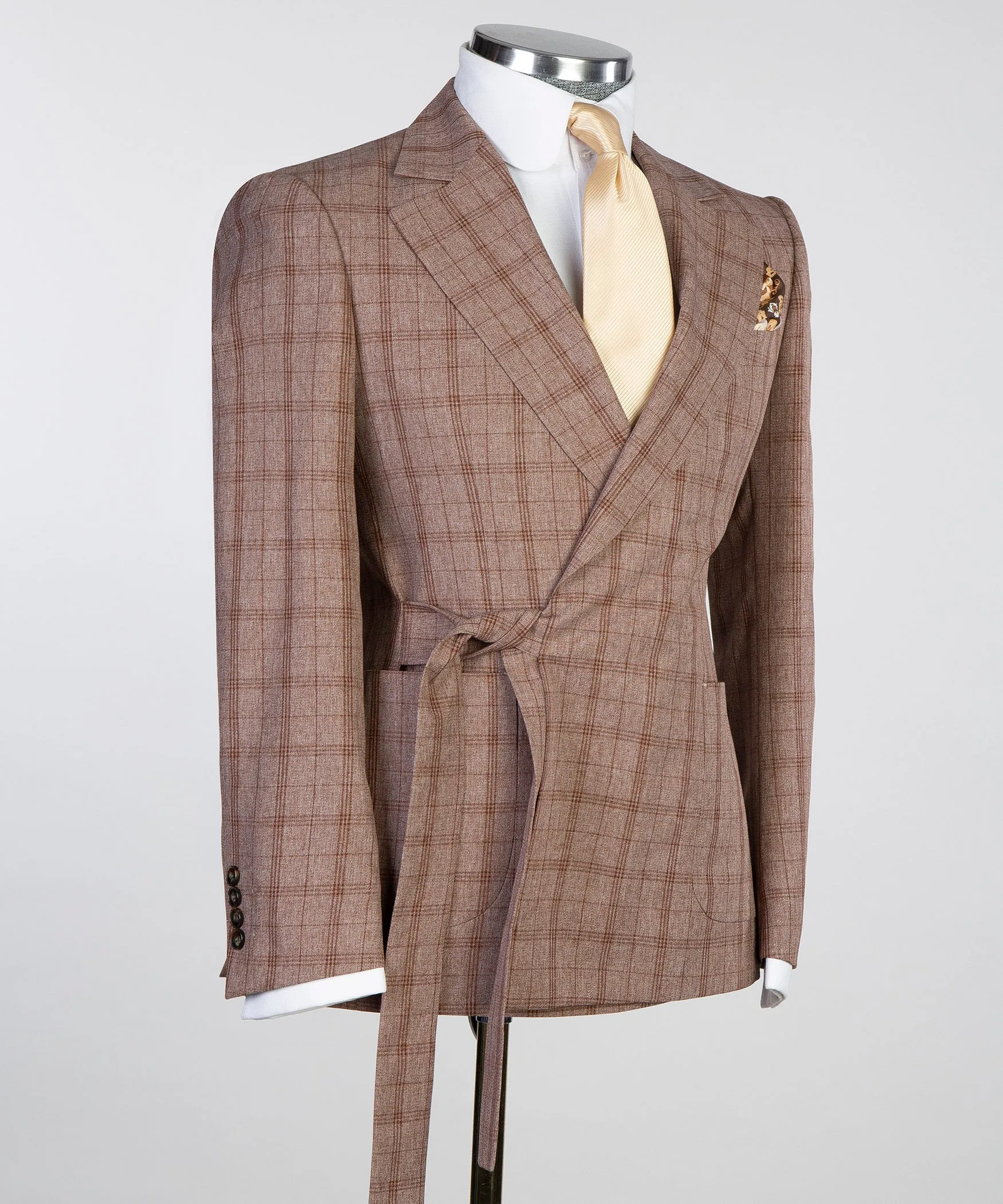 Light Belted Brown Suit