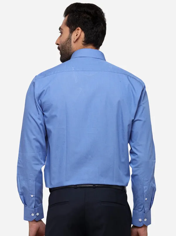 Light Blue Solid Regular Fit Formal Shirt | JadeBlue