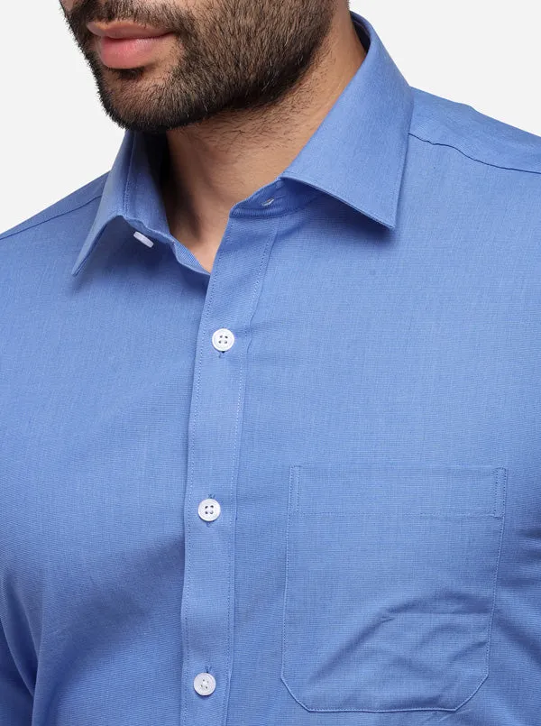 Light Blue Solid Regular Fit Formal Shirt | JadeBlue