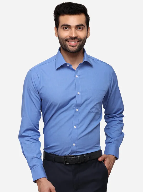 Light Blue Solid Regular Fit Formal Shirt | JadeBlue