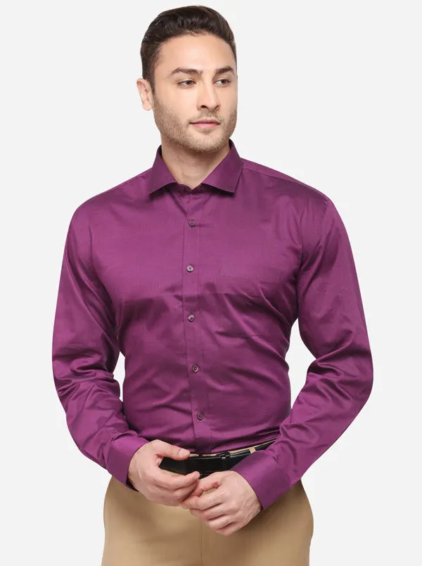 Light Purple Solid Regular Fit Formal Shirt | JadeBlue