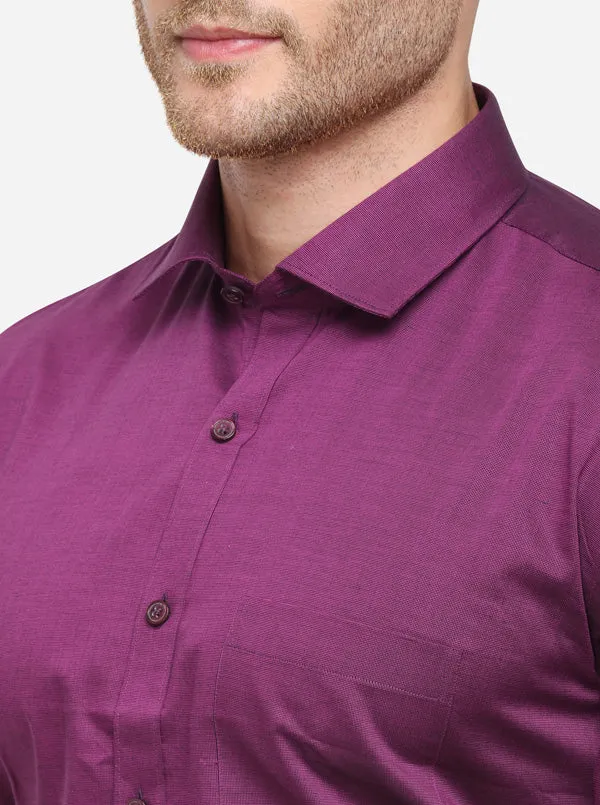 Light Purple Solid Regular Fit Formal Shirt | JadeBlue