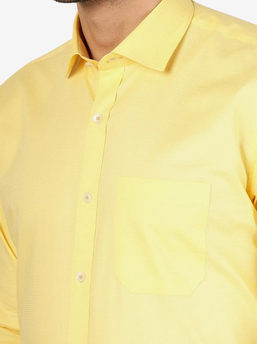 Light Yellow Solid Regular Fit Formal Shirt | JadeBlue