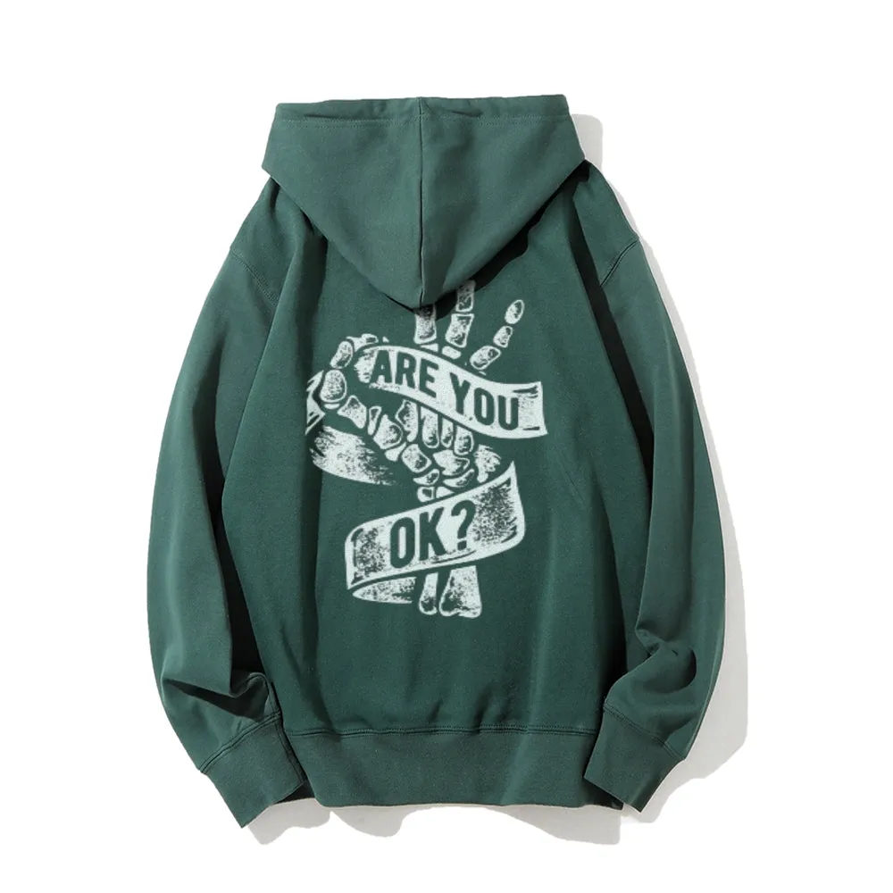 Mens ARE YOU OK Graphic Hoodies